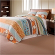 Pemberly Row 2pc Twin Quilt and Pillow Sham Set with Floral Prints