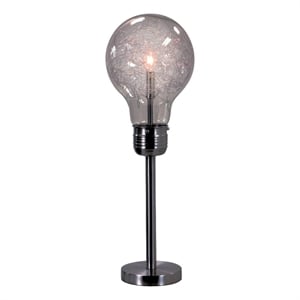 Pemberly Row 26&quot Table Lamp with Globe Glass Shade in Black Nickel Metal