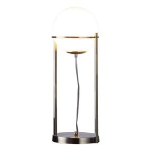 Pemberly Row 22&quot LED Table Lamp with Globe Glass Shade in Brass Finish