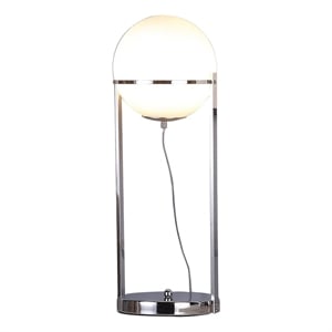 Pemberly Row 22&quot LED Table Lamp with Globe Glass Shade in Silver Finish