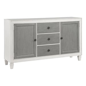 Pemberly Row 70&quot Sideboard Console with 3 Drawers and 2 Cabinets in Gray