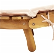 Pemberly Row Foldable Solid Acacia Wood Sun Lounger Set of 2 in Beige