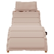 Pemberly Row Foldable Solid Acacia Wood Sun Lounger Set of 2 in Taupe