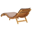 Pemberly Row Foldable Solid Acacia Wood Sun Lounger Set of 2 in Taupe