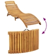 Pemberly Row Foldable Solid Acacia Wood Sun Lounger Set of 2 in Taupe