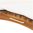 Pemberly Row Teak Wood Sun Lounger with Cushion in Cream White