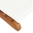 Pemberly Row Teak Wood Sun Lounger with Cushion in Cream White