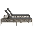 Pemberly Row PE Rattan Sun Lounger with Adjustable Armrests in Gray