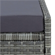Pemberly Row PE Rattan Sun Lounger with Adjustable Armrests in Gray