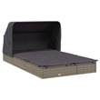 Pemberly Row PE Rattan 2-Person Adjustable Double Sun Lounger in Gray