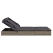 Pemberly Row PE Rattan 2-Person Adjustable Double Sun Lounger in Gray