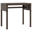 Pemberly Row PE Rattan Sun Lounger Set of 2 with Canopy in Brown