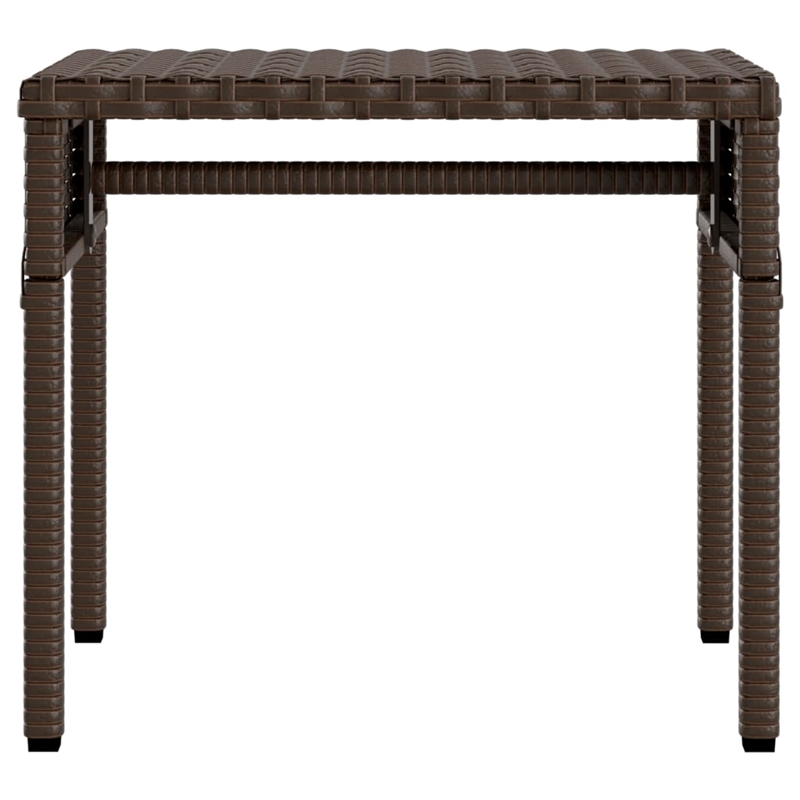 Pemberly Row PE Rattan Sun Lounger Set of 2 with Canopy in Brown