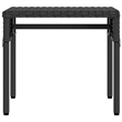 Pemberly Row PE Rattan Sun Lounger Set with Side Table in Black Turquoise