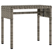 Pemberly Row PE Rattan Sun Lounger Set with Canopies and Table in Gray