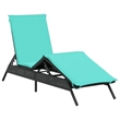 Pemberly Row PE Rattan Patio Sun Lounger Set of 2 in Black Blue