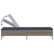 Pemberly Row PE Rattan Sun Lounger Set of 2 with Armrests in Gray