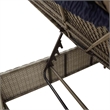 Pemberly Row PE Rattan Sun Lounger Set of 2 with Armrests in Gray
