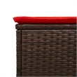 Pemberly Row PE Rattan Patio Sun Lounger Set of 2 with Cushions in Brown