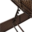Pemberly Row PE Rattan Patio Sun Lounger Set of 2 with Cushions in Brown