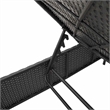Pemberly Row PE Rattan Patio Sun Lounger Set of 2 with Cushions in Black