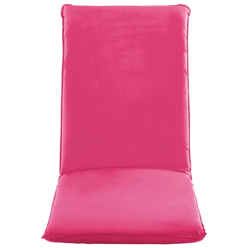 Pemberly Row Foldable Adjustable Oxford Fabric Sun Lounger in Pink