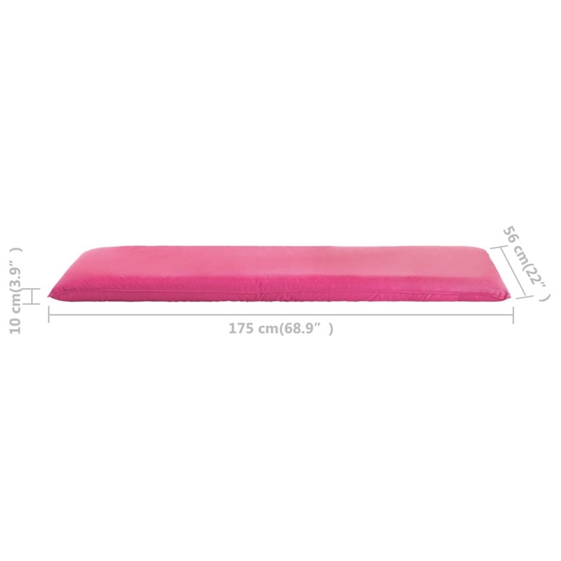 Pemberly Row Foldable Adjustable Oxford Fabric Sun Lounger in Pink