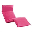 Pemberly Row Foldable Adjustable Oxford Fabric Sun Lounger in Pink