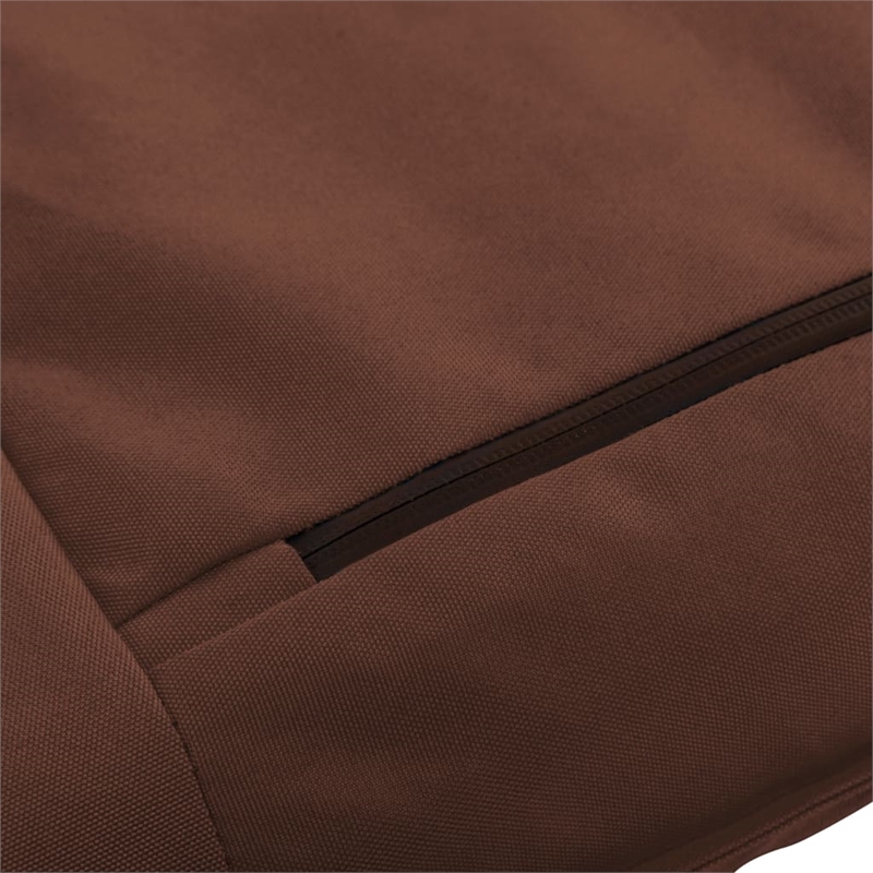 Pemberly Row 5-Position Foldable Oxford Fabric Sun Lounger in Brown