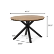 Pemberly Row Round Acacia Wood Outdoor Dining Table with Metal Legs