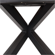 Pemberly Row Round Acacia Wood Outdoor Dining Table with Metal Legs
