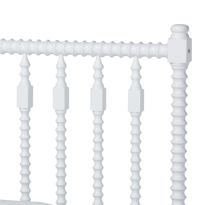 Pemberly Row Spindle 4-Piece Bedroom Set with Platform Bed in White Full