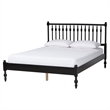 Pemberly Row Spindle 4-Piece Bedroom Set with Full Platform Bed in Black