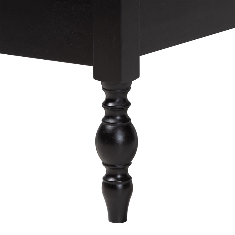 Pemberly Row Spindle 4-Piece Bedroom Set with Full Platform Bed in Black