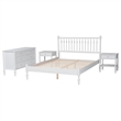 Pemberly Row Spindle 4-Piece Bedroom Set with Queen Platform Bed in White