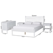 Pemberly Row Spindle 4-Piece Bedroom Set with Queen Platform Bed in White