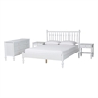 Pemberly Row Spindle 4-Piece Bedroom Set with Queen Platform Bed in White