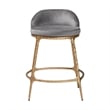 Pemberly Row Upholstered Counter Stool with Low Back and Metal Frame