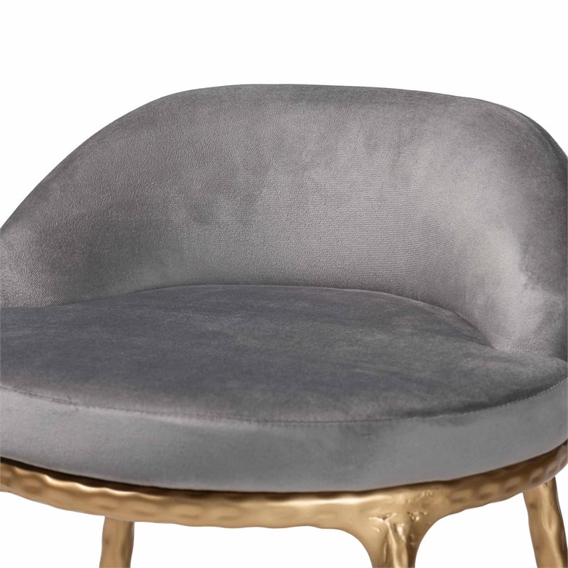 Pemberly Row Upholstered Counter Stool with Low Back and Metal Frame