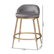 Pemberly Row Upholstered Counter Stool with Low Back and Metal Frame
