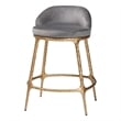 Pemberly Row Upholstered Counter Stool with Low Back and Metal Frame