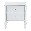 Pemberly Row Spindle 2-Drawer Nightstand with Turned Legs in White