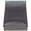 Pemberly Row PE Rattan Double Sun Lounger with Canopy in Gray & Dark Gray