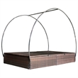 Pemberly Row Double Sun Lounger with Canopy and Cushions in Brown & White