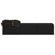 Pemberly Row PE Rattan and Steel Foldable Sun Lounger with Canopy in Black
