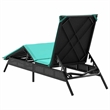Pemberly Row Patio Poly Rattan Sun Lounger with Armrests in Black