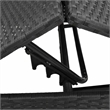 Pemberly Row Patio Poly Rattan Sun Lounger with Armrests in Black