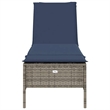 Pemberly Row Patio PE Rattan Height-Adjustable Sun Lounger in Gray