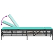 Pemberly Row PE Rattan Patio Sun Lounger Set with Side Table in Black