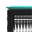 Pemberly Row PE Rattan Patio Sun Lounger Set with Side Table in Black